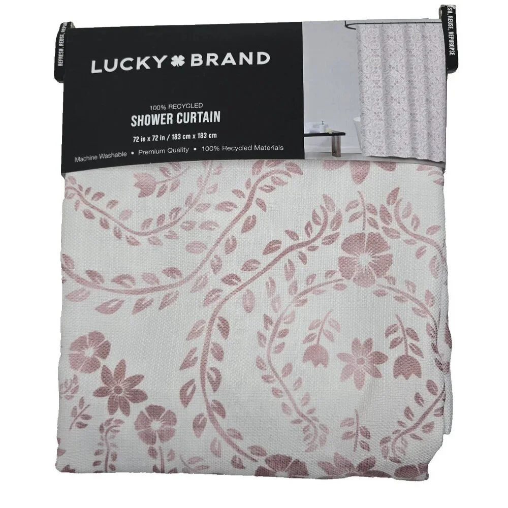 Lucky Brand Shower‎ Curtain Watercolor Meadow Flowers Clove Medallion 72